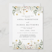 Wildflower QR Code Foto bruiloft uitnodiging (Voorkant)