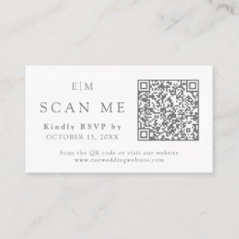 Wildflower QR Code Monogram Website Bruiloft RSVP Informatiekaartje