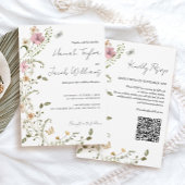 Wildflower QR Code RSVP Bruiloft Kaart