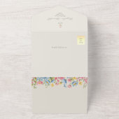 Wildflower QR Code Wedding All In One Uitnodiging (Buitenkant)