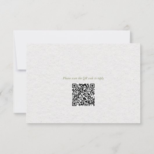 Wildflower QR Code Wedding RSVP Card Kaartje (Achterkant)