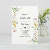 Wildflower Quinceañera elegante uitnodiging (Staand voorkant)