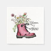 Wildflower Quote Bloei en Groei Servet (Voorkant)