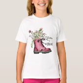 Wildflower Quote Bloei en Groei T-shirt (Voorkant)
