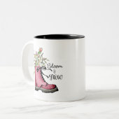 Wildflower Quote Bloei en Groei Tweekleurige Koffiemok (Voorkant links)