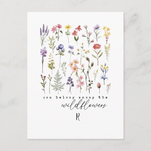 Wildflower Quote Sublimatie Waterverf Briefkaart (Voorkant)