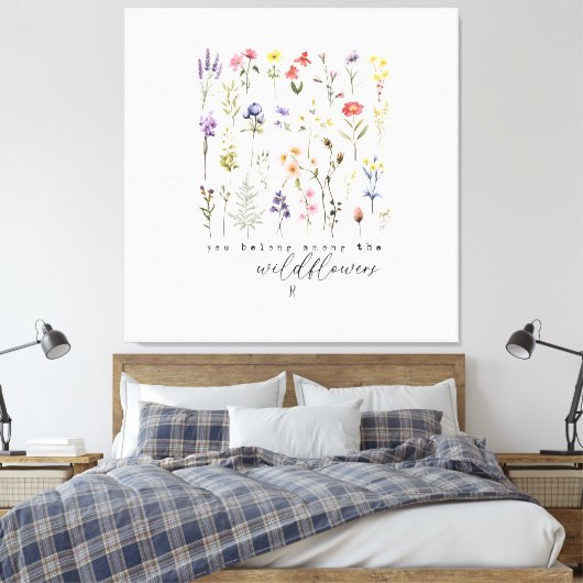  Wildflower Quote Sublimatie Waterverf Canvas Afdruk (Insitu (Slaapkamer))