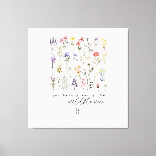  Wildflower Quote Sublimatie Waterverf Canvas Afdruk (Voorkant)