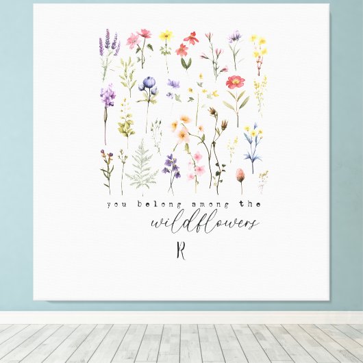  Wildflower Quote Sublimatie Waterverf Canvas Afdruk (Insitu (Houten vloer))