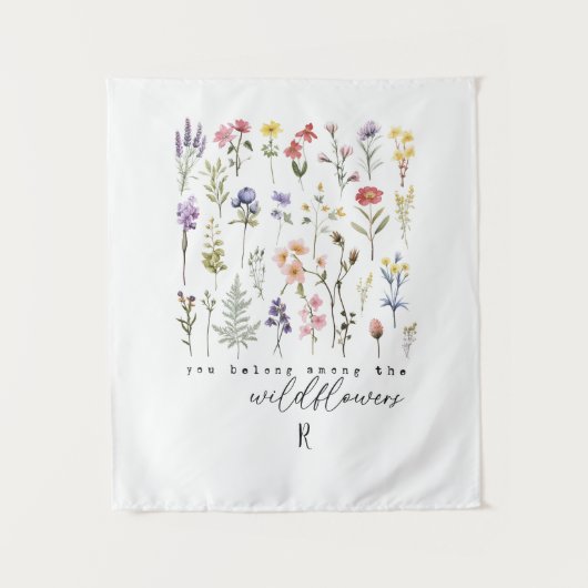  Wildflower Quote Sublimatie Waterverf Wandkleed (Voorkant)