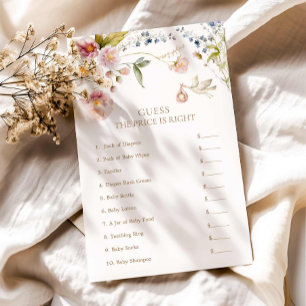 Wildflower Raad de prijs Baby shower Spel