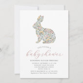  Wildflower Rabbit Baby shower Uitnodiging (Voorkant)