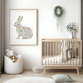  Wildflower Rabbit Spring Art Poster