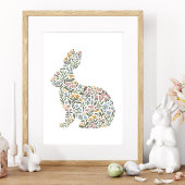  Wildflower Rabbit Spring Art Poster