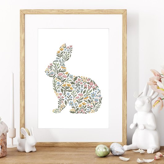  Wildflower Rabbit Spring Art Poster