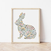  Wildflower Rabbit Spring Art Poster