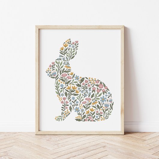  Wildflower Rabbit Spring Art Poster