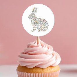 Wildflower Rabbit Spring Easter Ronde Sticker