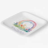 Wildflower Rainbow Baby Girl Sprinkle Papieren Bordje (Gebogen)