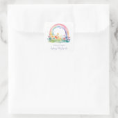 Wildflower Rainbow Baby Girl Sprinkle Vierkante Sticker (Tas)