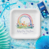 Wildflower Rainbow Baby Meisje Douche Papieren Bordje (Feest)