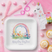 Wildflower Rainbow Baby Meisje Douche Papieren Bordje (Feest)