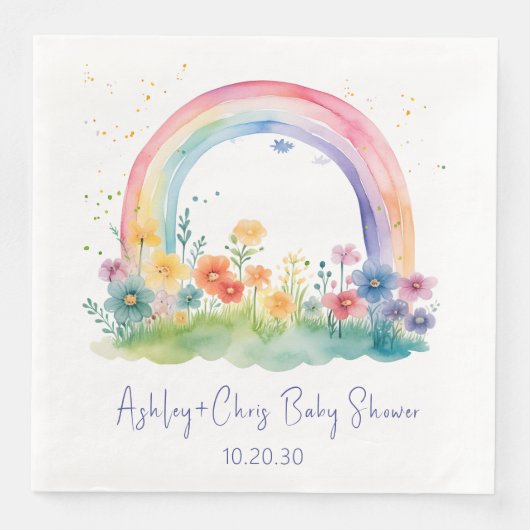 Wildflower Rainbow Baby Meisje Douche Servet (Voorkant)