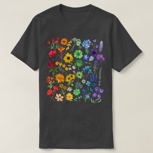 Wildflower Rainbow Flower Pride LGBT T-shirt (Design voorkant)