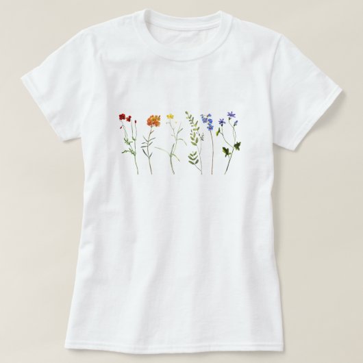 Wildflower Rainbow LGBTQ Pride T-shirt (Design voorkant)