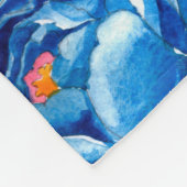 Wildflower red and blue peonies flowers pattern in fleece deken (Hoek)