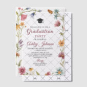 Wildflower Red Botanical Floral Afstuderen Vellum Uitnodigingen (Offset (Uitnodiging))