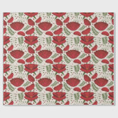 Wildflower Red Poppy Baby shower Cadeaupapier (Vlak)