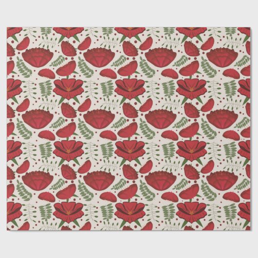 Wildflower Red Poppy Baby shower Cadeaupapier (Vlak)