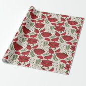 Wildflower Red Poppy Baby shower Cadeaupapier (Uitgerold)