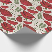 Wildflower Red Poppy Baby shower Cadeaupapier (Hoek)