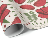 Wildflower Red Poppy Baby shower Cadeaupapier (Rol Hoek)