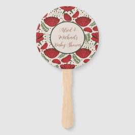 Wildflower Red Poppy Baby shower Handwaaier