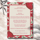 Wildflower Red Poppy Baby shower Invitation Kaart