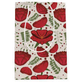 Wildflower Red Poppy Baby shower Medium Cadeauzakje