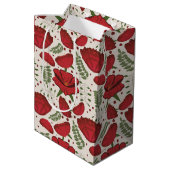 Wildflower Red Poppy Baby shower Medium Cadeauzakje (Achterkant Gekanteld)