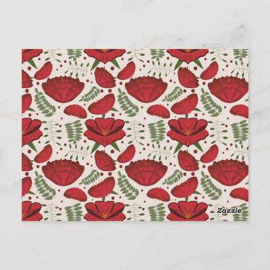 Wildflower Red Poppy Baby shower op afstand Briefkaart (Achterkant)