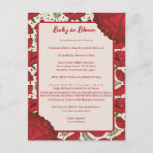 Wildflower Red Poppy Baby shower op afstand Briefkaart (Voorkant)