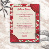 Wildflower Red Poppy Baby shower op afstand Briefkaart
