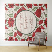 Wildflower Red Poppy Baby shower Wandkleed (In Situ (horizontaal))