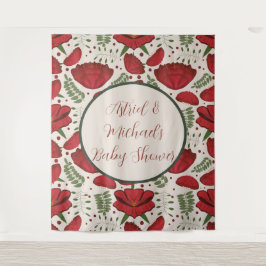 Wildflower Red Poppy Baby shower Wandkleed