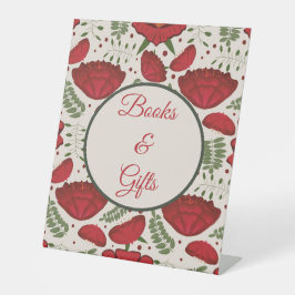 Wildflower Red Poppy Boeken & Geschenken Reclamebord Met Voetstuk