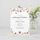 Wildflower repetitie diner uitnodiging (Staand voorkant)