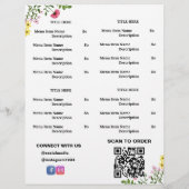 Wildflower Restaurant Afsluiten Menu QR-code (Achterkant)