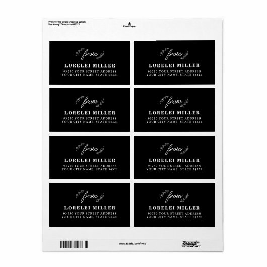 Wildflower retourlabels etiket (Full Sheet)