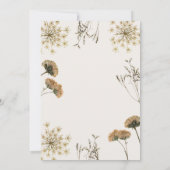 Wildflower  Retro elegante chique bruiloft Kaart (Achterkant)